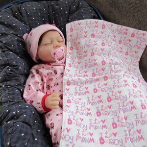 Baby burp cloth flannel burp rag changing pad pet mat nap blanket love pink mom